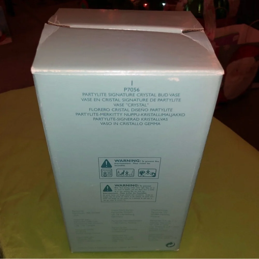 PartyLite Elegant Clear Glass Vase